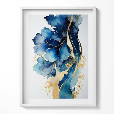 Obraz v rámu Abstraktní malba rostlin ve zlatě