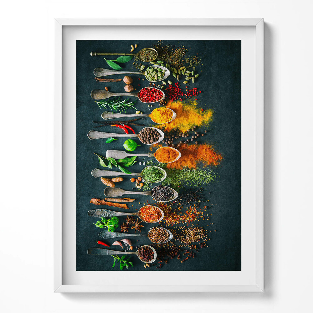 Obraz v rámu Lžíce s barevným kořením