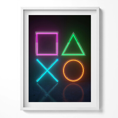 Obraz v rámu Symboly hráčů - znaky na konzole