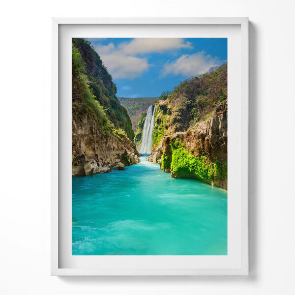 Obraz v rámu Tropický vodopád a řeka