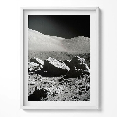 Obraz v rámu NASA fotografie kamenů na Měsíci