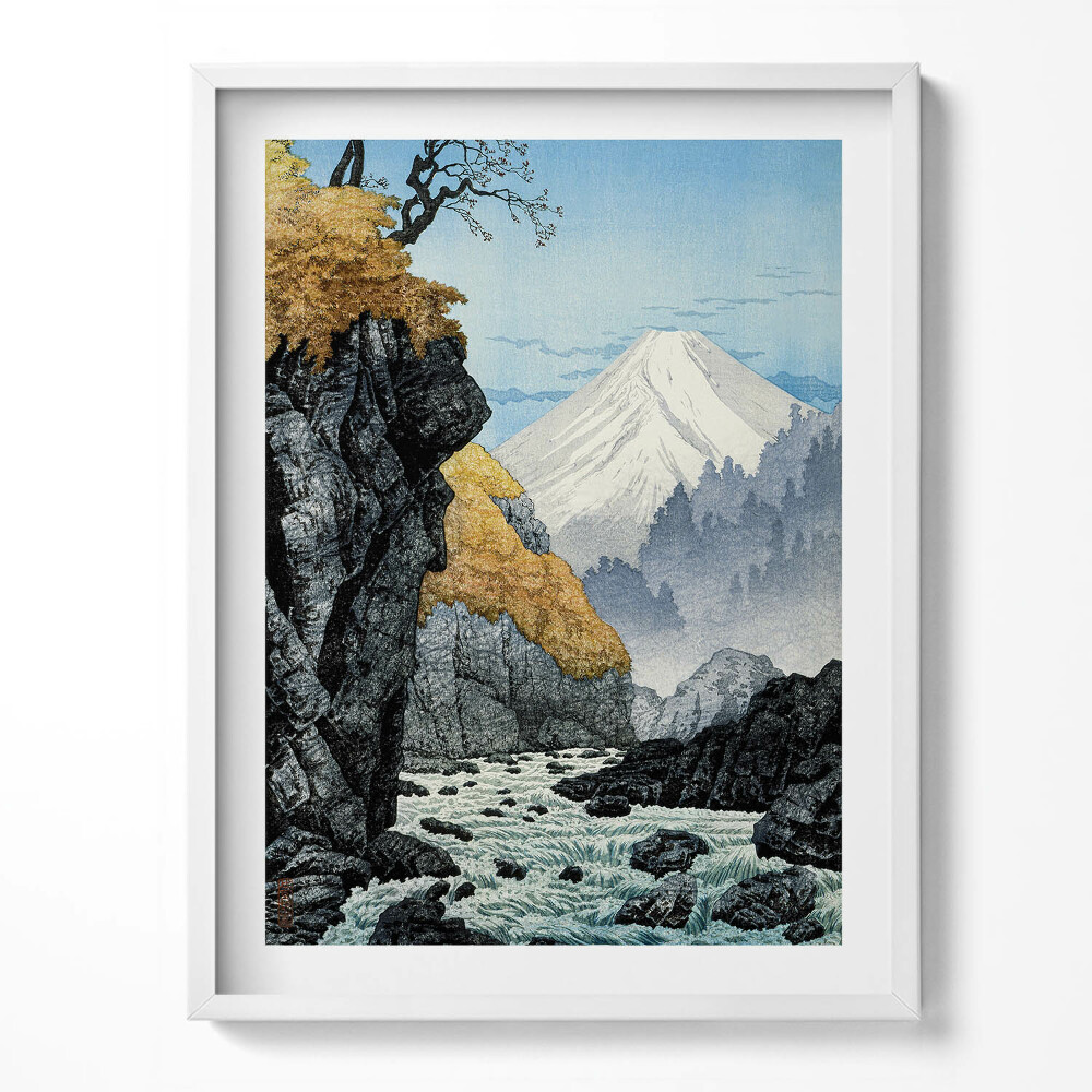 Obraz v rámu Japonský náčrt hory Fudži