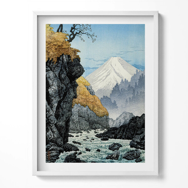 Obraz v rámu Japonský náčrt hory Fudži