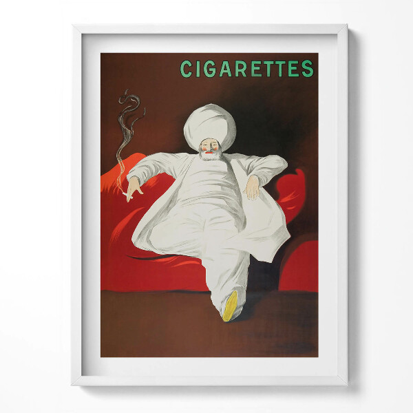 Obraz v rámu Vintage ilustrace sultána s cigaretou