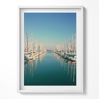 Obraz v rámu Lodě na vodě jezera