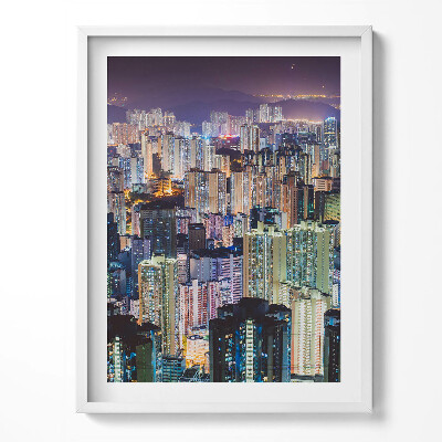 Obraz v rámu Osvětlené město v noci