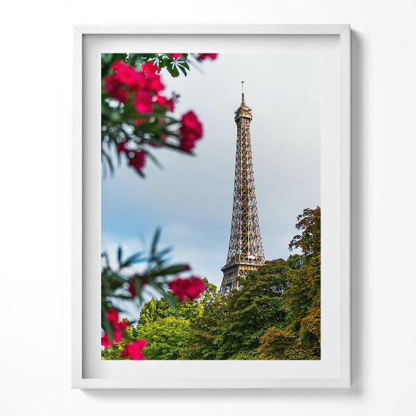 Obraz v rámu Eiffelova věž v květech - Paříž, Francie