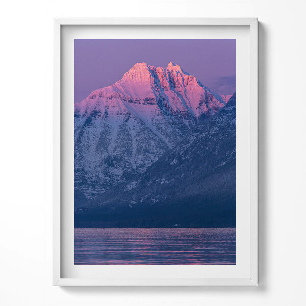 Obraz v rámu Zimní krajina hor a vody