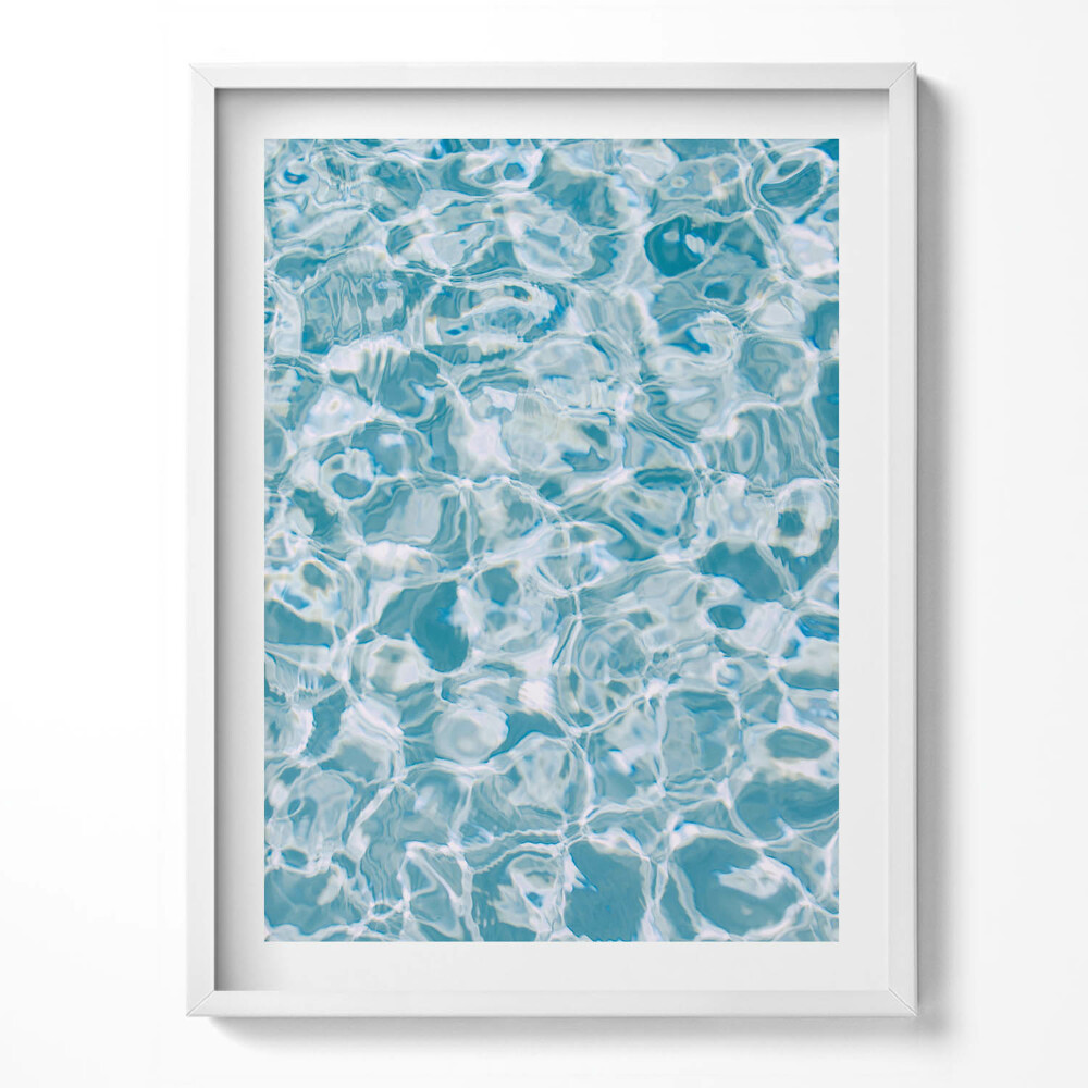 Obraz v rámu List modré, průhledné vody