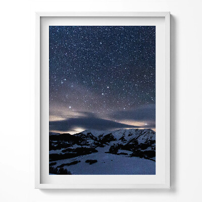 Obraz v rámu Hvězdy na obloze v noci v horách
