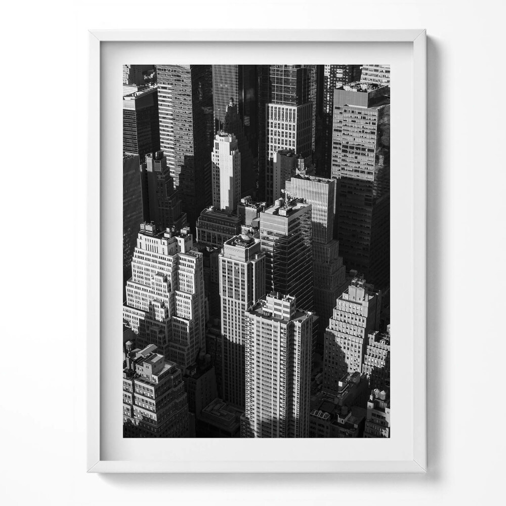 Obraz v rámu Černá a bílá městská architektura