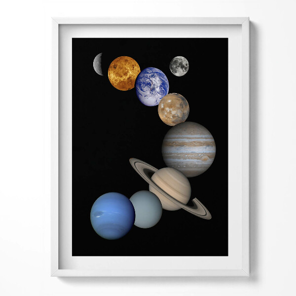 Obraz v rámu Ilustrace planet sluneční soustavy