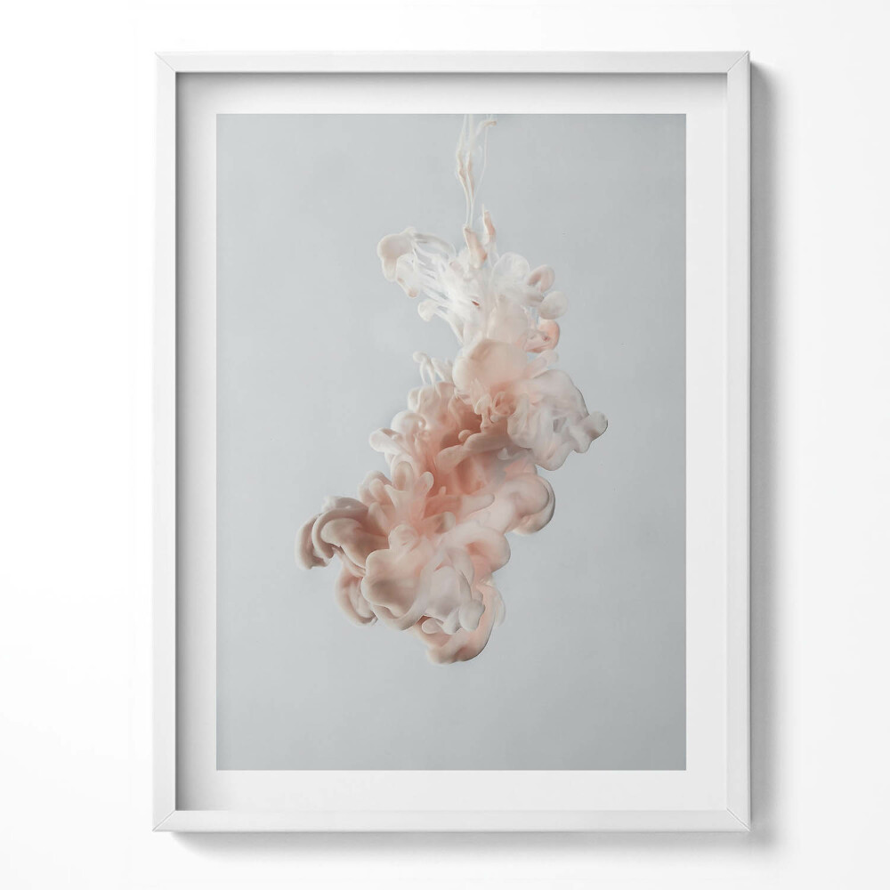 Obraz v rámu Abstraktní béžový inkoust ve vodě