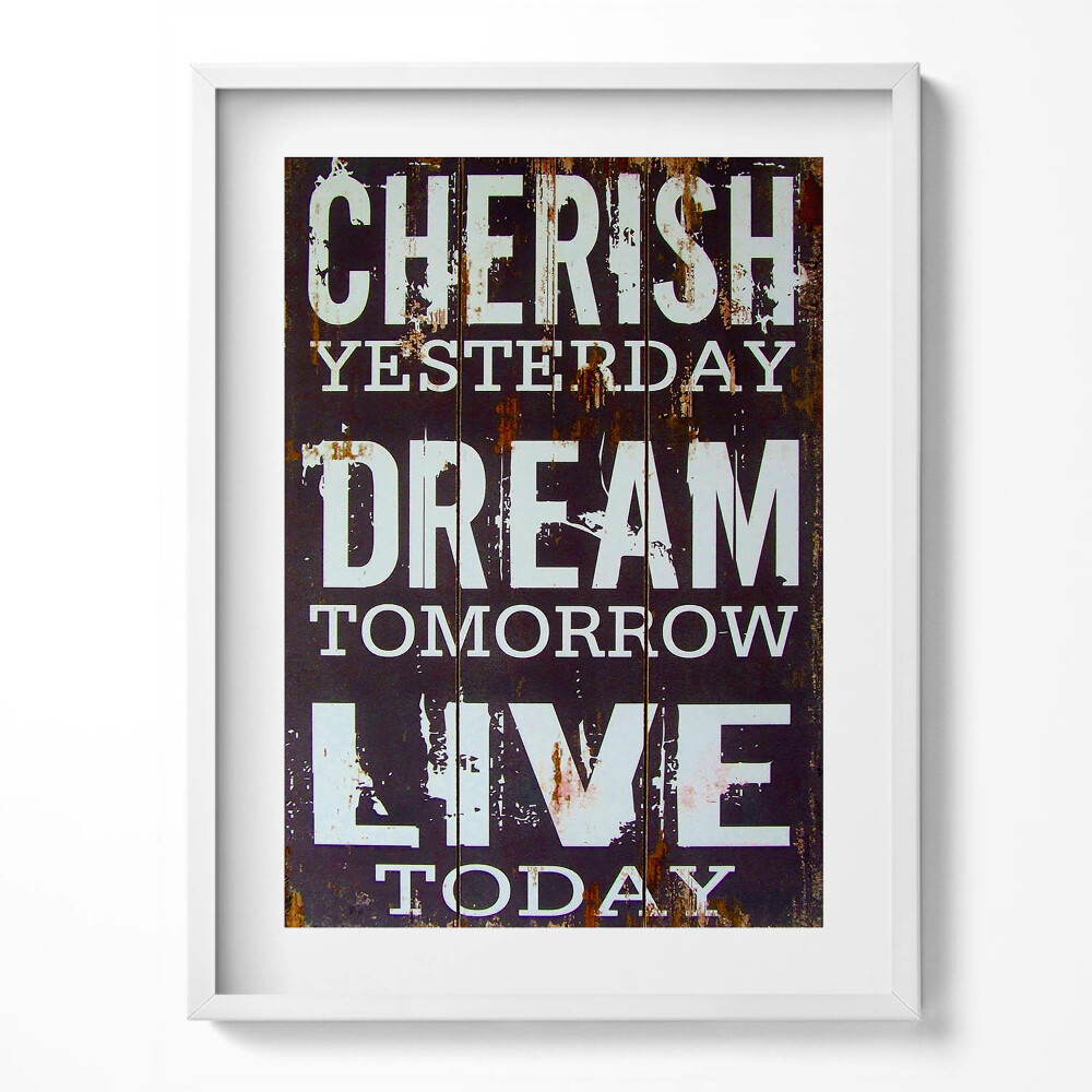 Obraz v rámu Motivační nápis stará tabule