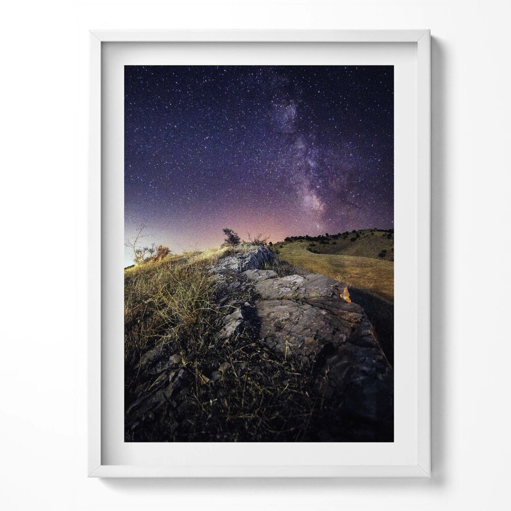 Obraz v rámu Krajina přírody a hvězdné nebe