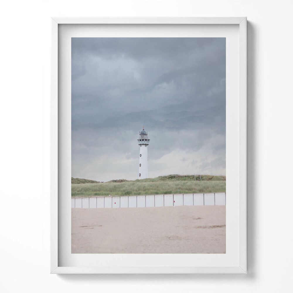 Obraz v rámu Osamělý maják na pláži