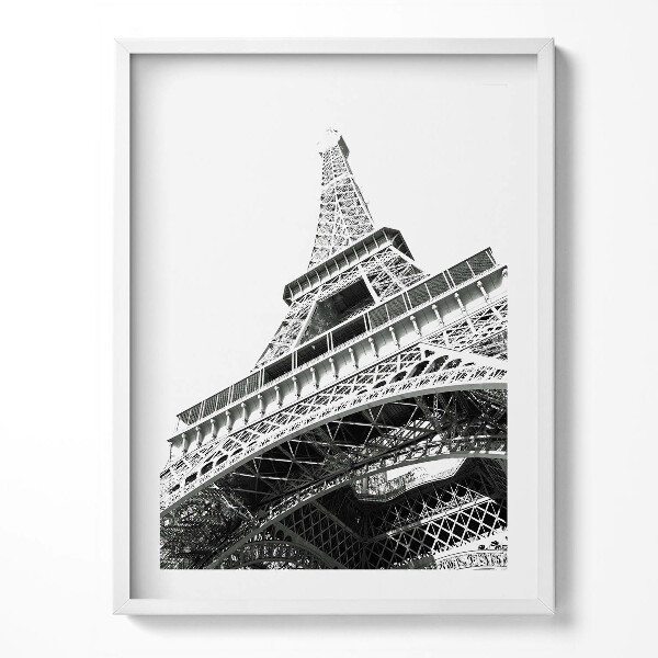 Obraz v rámu Černá a bílá Eiffelova věž v Paříži