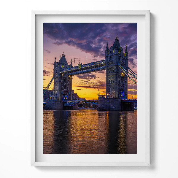 Obraz v rámu Brooklynský most a londýnská vodní hladina
