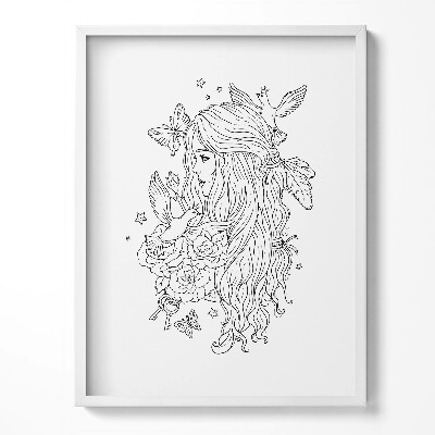 Obraz v rámu Perokresby ilustrace dívky