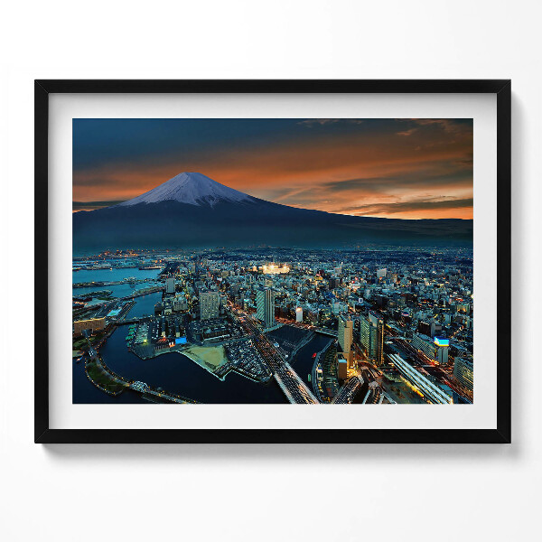 Obraz s rámem Pohled na Tokio a horu Fudži