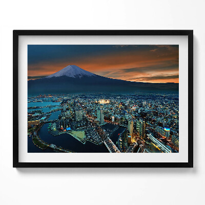 Obraz s rámem Pohled na Tokio a horu Fudži