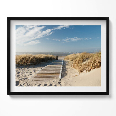 Obraz s rámem Výhled na pláž a moře