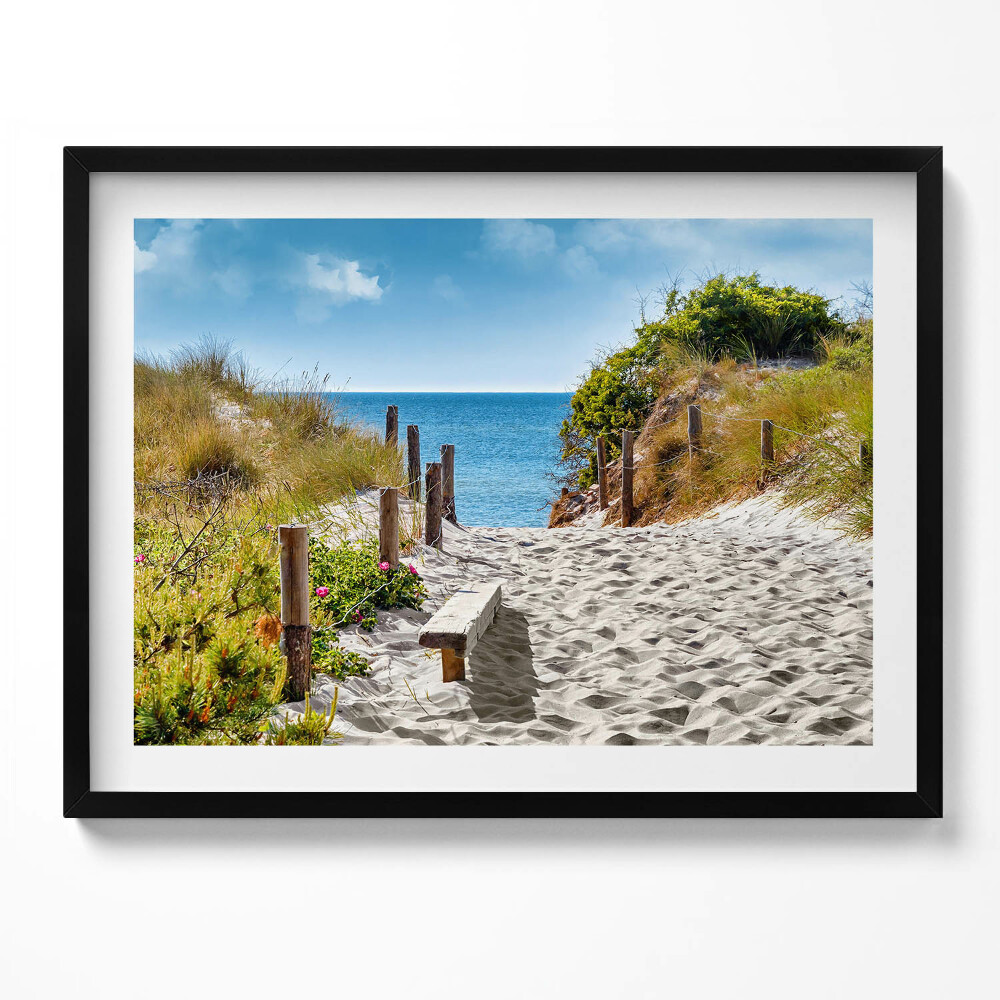 Obraz s rámem Písečná cesta na pláž a moře