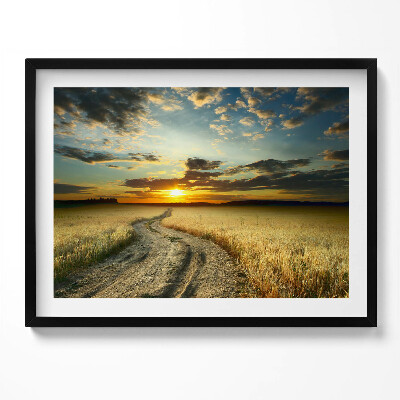 Obraz s rámem Polní cesta a západ slunce
