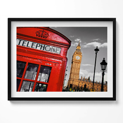 Obraz s rámem Telefonní budka a Big Ben - Anglie