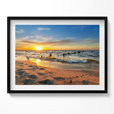 Obraz s rámem Východ slunce nad mořem