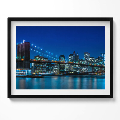 Obraz s rámem Brooklynský most večer - New York