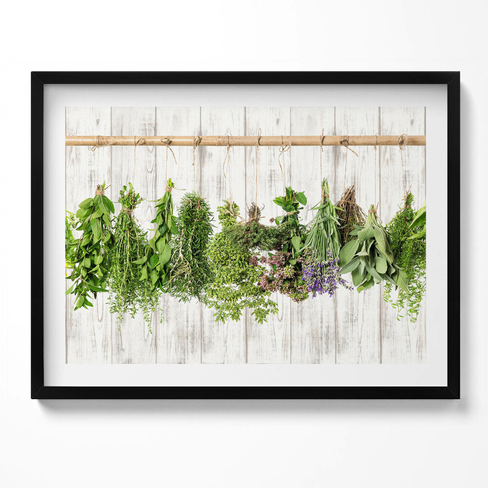 Obraz s rámem Sušené bylinky a rostliny