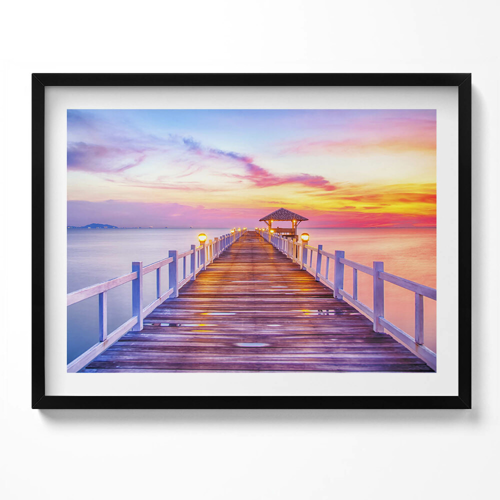 Obraz s rámem Zalesněný most v přístavu