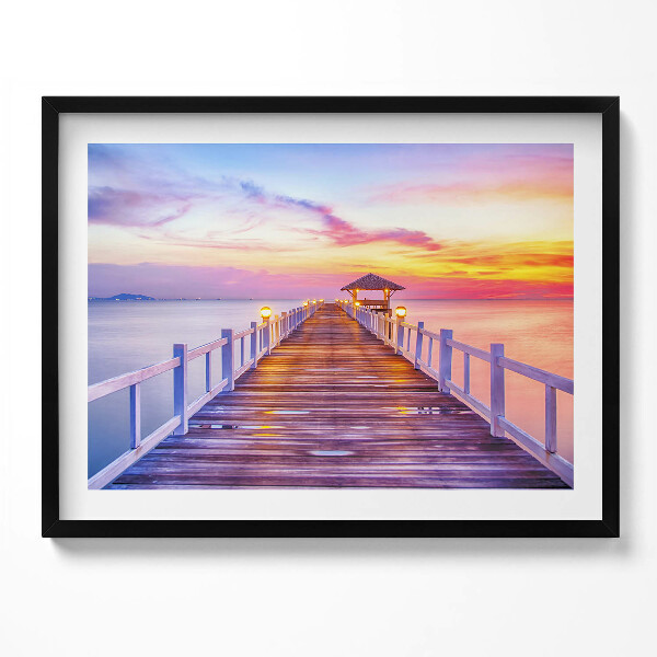 Obraz s rámem Zalesněný most v přístavu