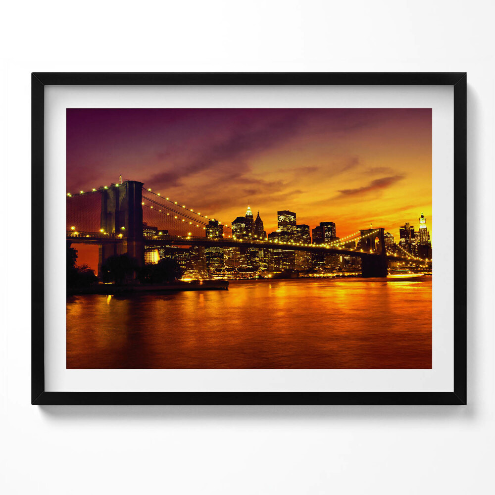 Obraz s rámem Večerní pohled na Brooklynský most