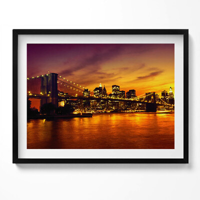 Obraz s rámem Večerní pohled na Brooklynský most
