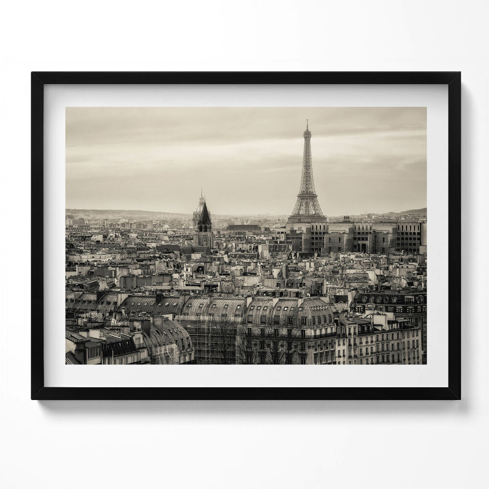 Obraz s rámem Krajina Paříže a Eiffelova věž