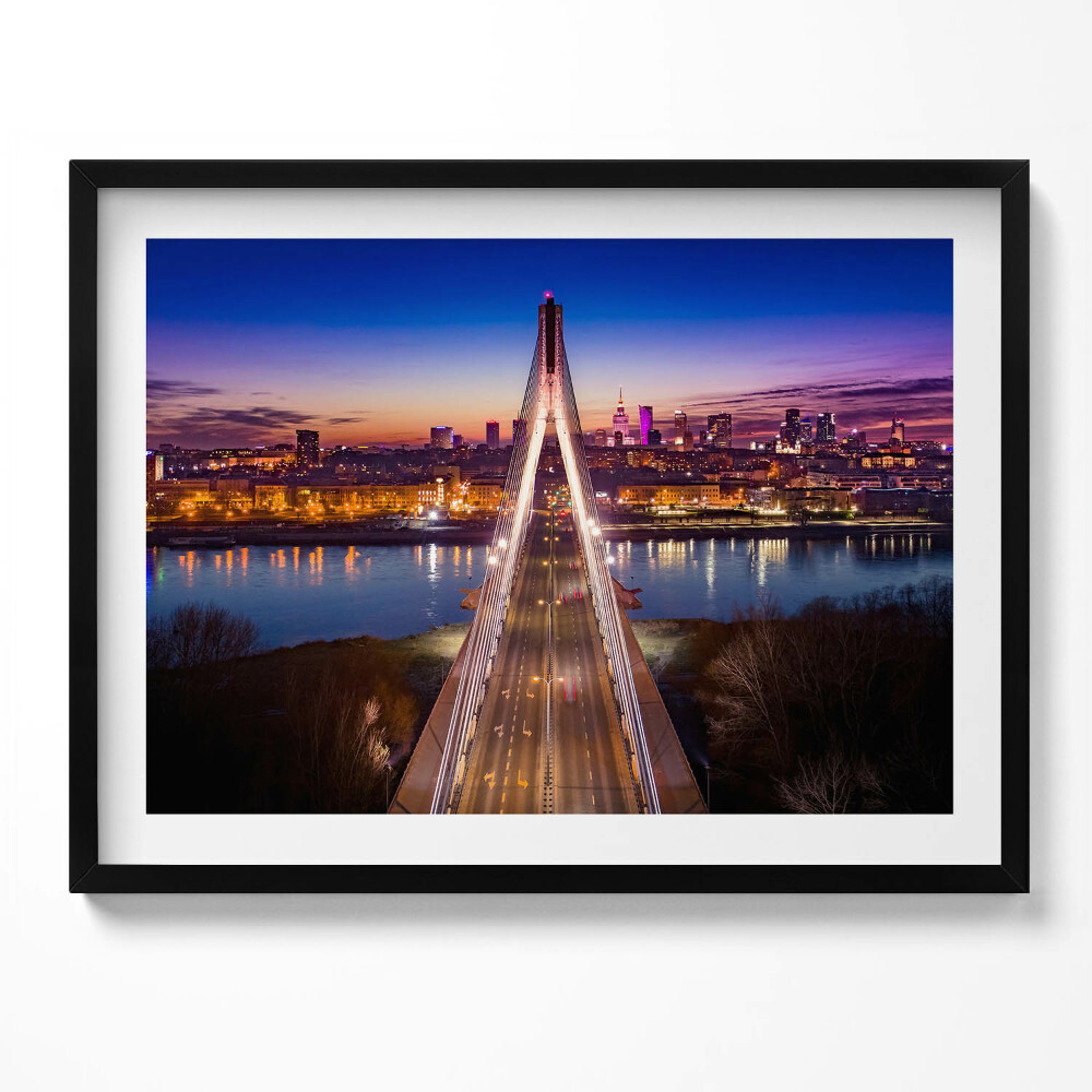 Obraz s rámem Most a město večer