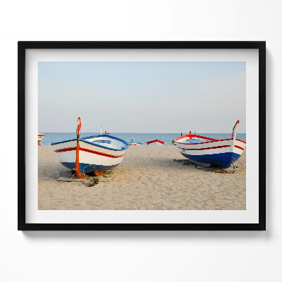 Obraz s rámem Lodě na pláži