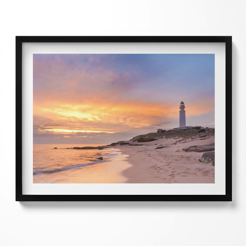 Obraz s rámem Mořská krajina s pláží a majákem