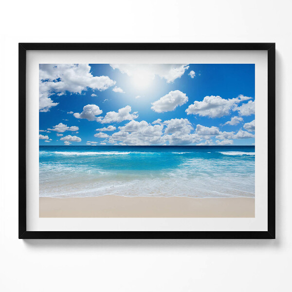 Obraz s rámem Pláž, moře a horizont