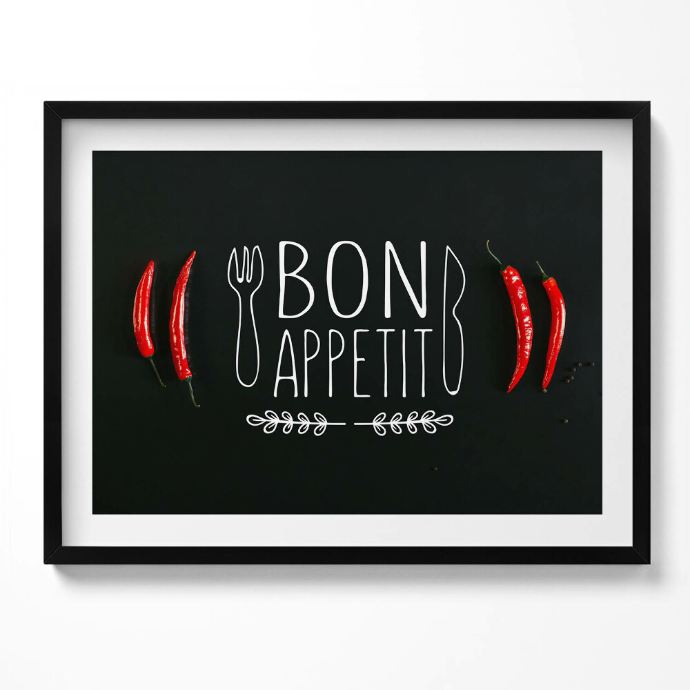 Obraz s rámem Nápis dobrou chuť