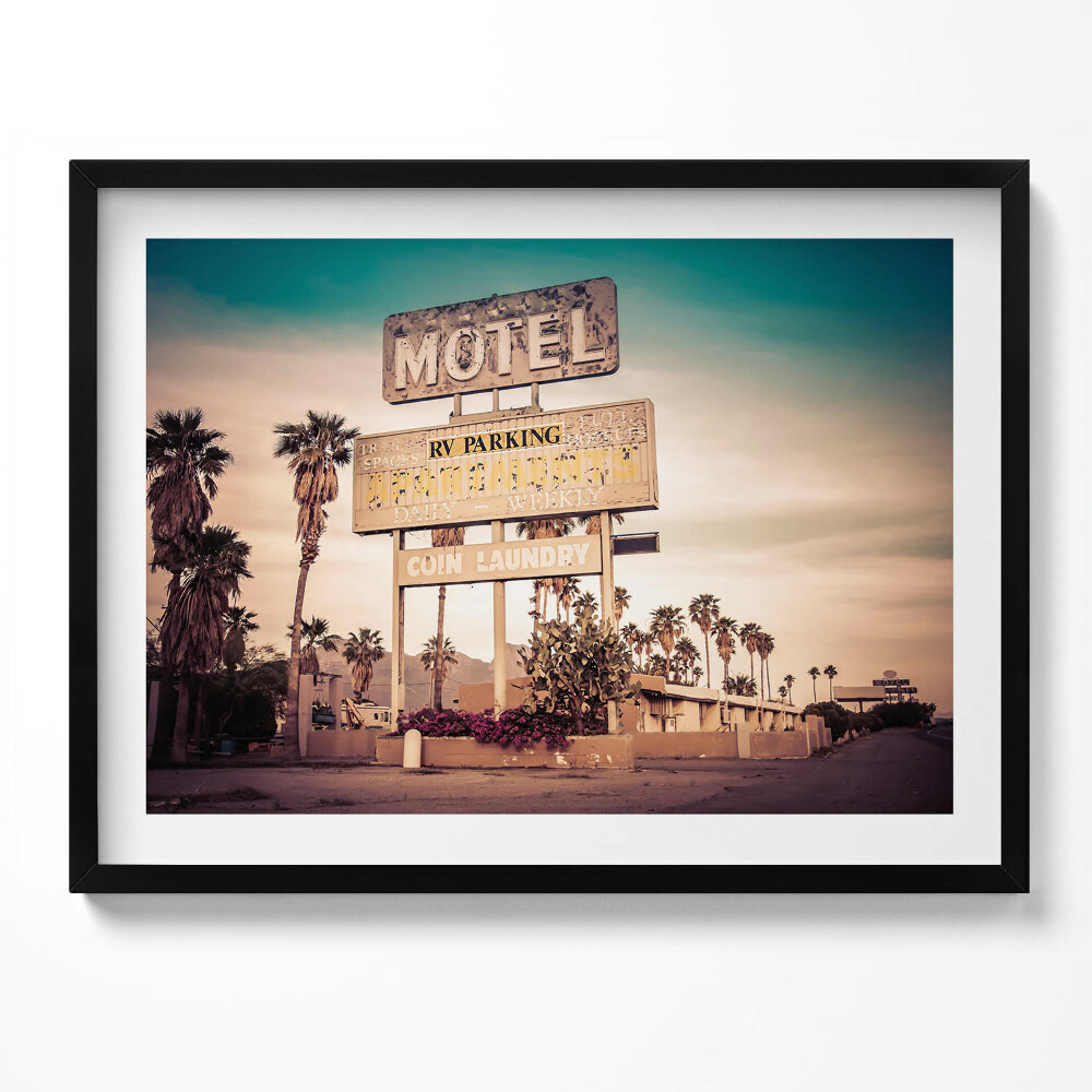 Obraz s rámem USA silniční znamení motelu