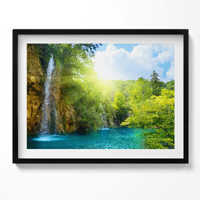 Obraz s rámem Krajina modré laguny