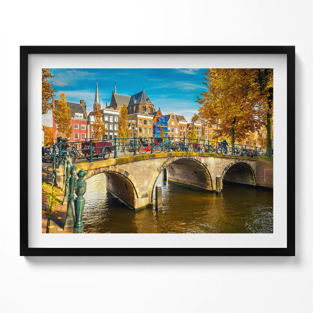 Obraz s rámem Podzimní blues Amsterdamu