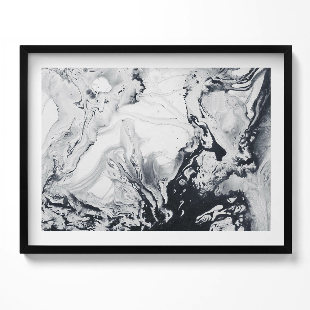 Obraz s rámem Abstrakce inkoustu - mramorový inkoust