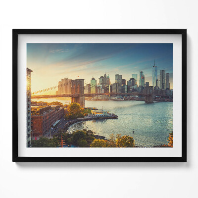 Obraz s rámem New York Manhattan Brooklyn Bridge