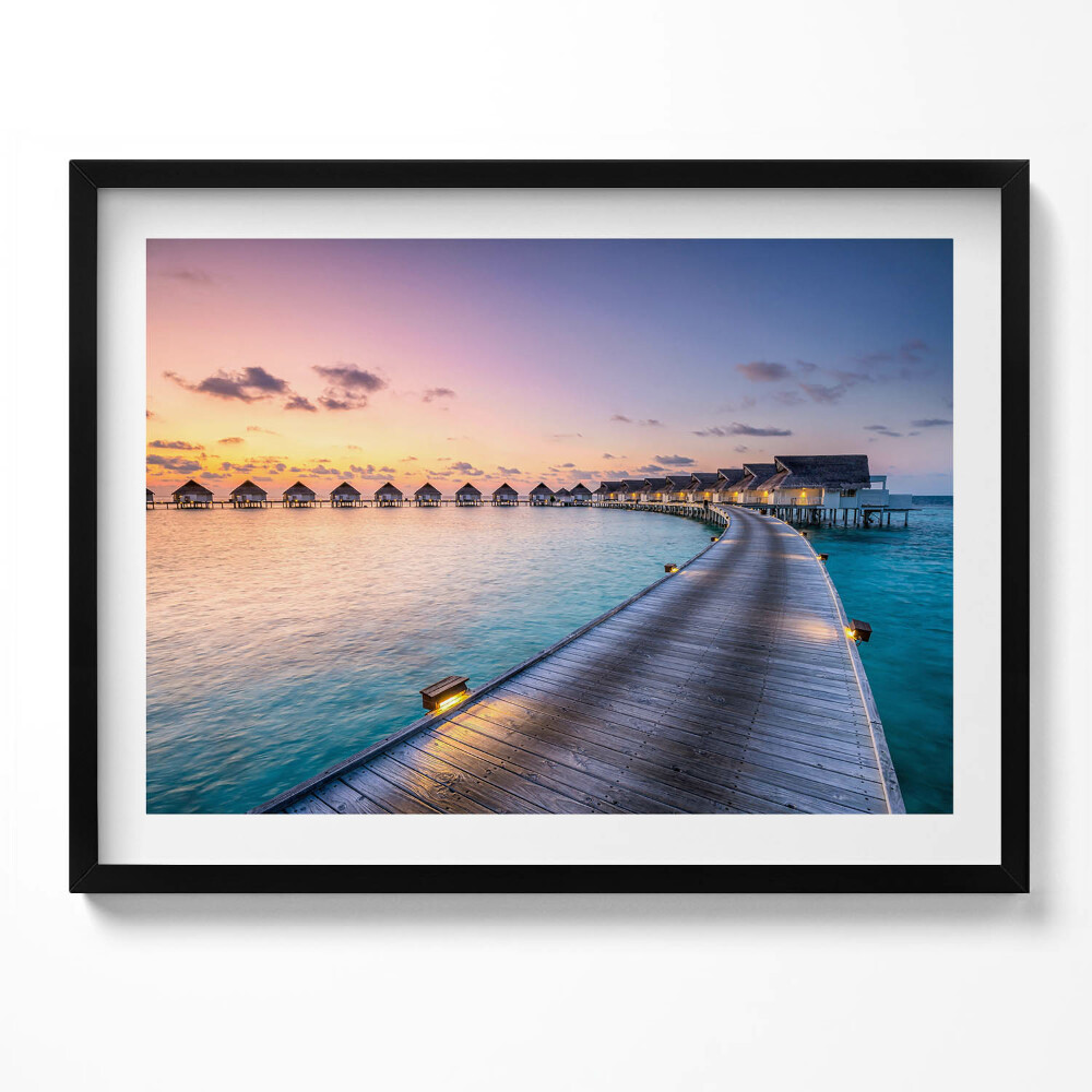 Obraz s rámem Západ slunce na Maledivách