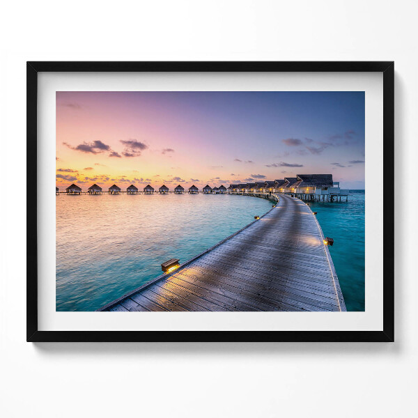 Obraz s rámem Západ slunce na Maledivách