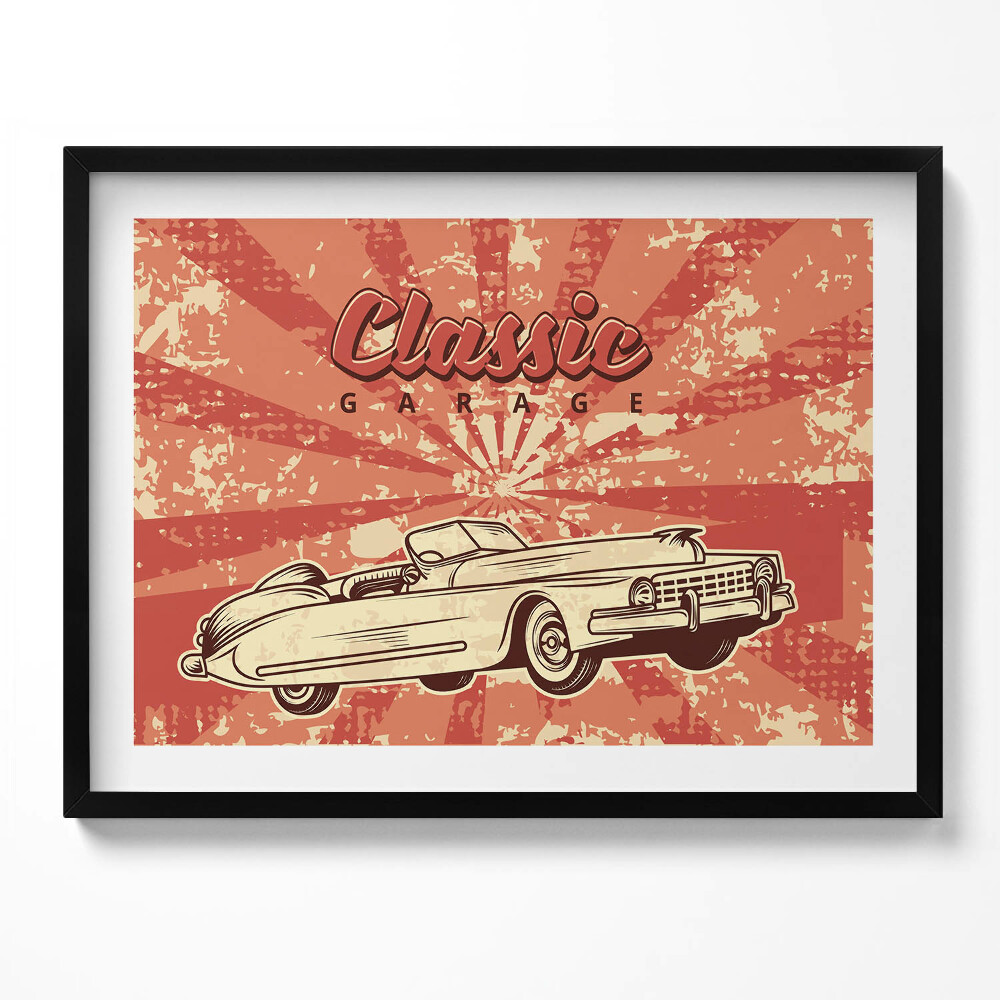 Obraz s rámem Grunge Vintage Retro auto